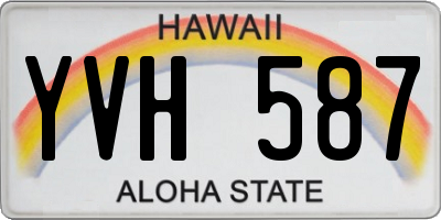 HI license plate YVH587