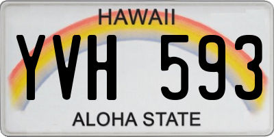 HI license plate YVH593