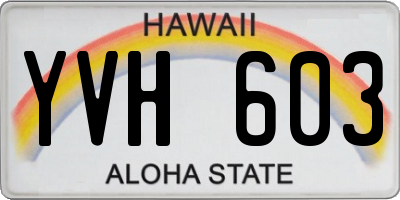 HI license plate YVH603