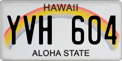 HI license plate YVH604
