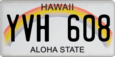 HI license plate YVH608