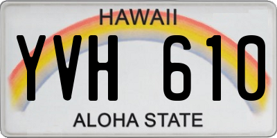 HI license plate YVH610