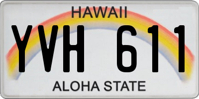 HI license plate YVH611