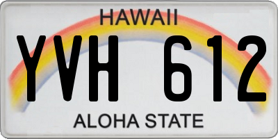 HI license plate YVH612