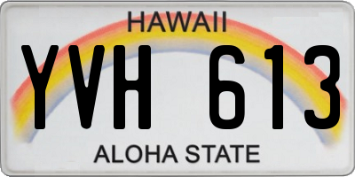 HI license plate YVH613