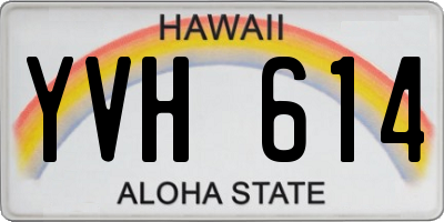 HI license plate YVH614