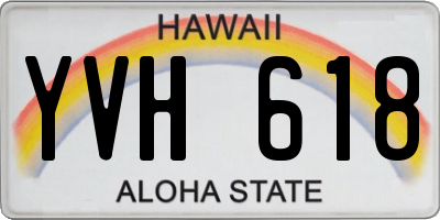 HI license plate YVH618