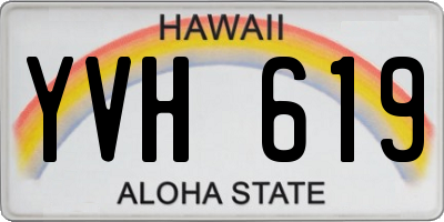 HI license plate YVH619