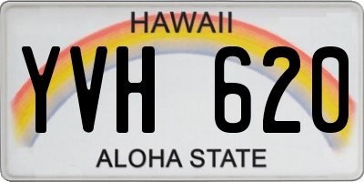 HI license plate YVH620