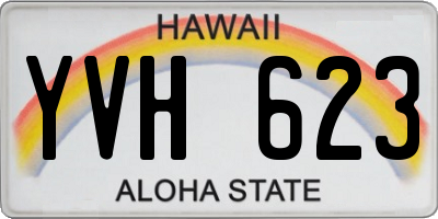 HI license plate YVH623