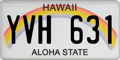HI license plate YVH631