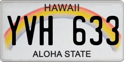 HI license plate YVH633