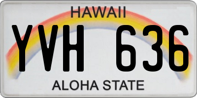 HI license plate YVH636