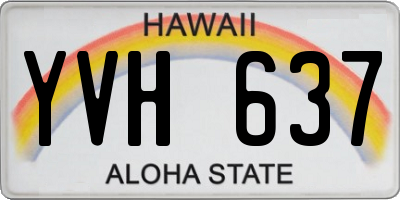 HI license plate YVH637
