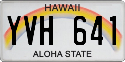 HI license plate YVH641
