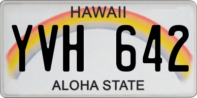HI license plate YVH642