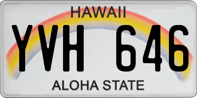 HI license plate YVH646