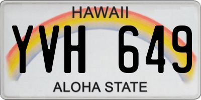 HI license plate YVH649