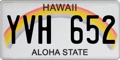 HI license plate YVH652