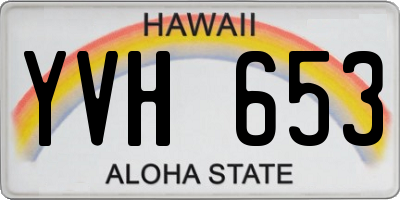 HI license plate YVH653