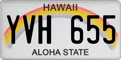 HI license plate YVH655