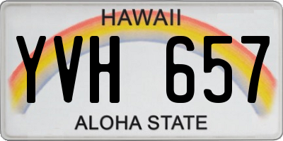 HI license plate YVH657