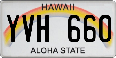 HI license plate YVH660