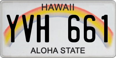 HI license plate YVH661