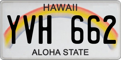 HI license plate YVH662