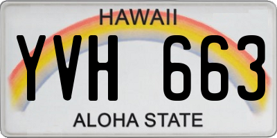 HI license plate YVH663