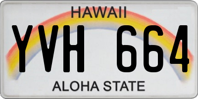 HI license plate YVH664