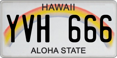 HI license plate YVH666