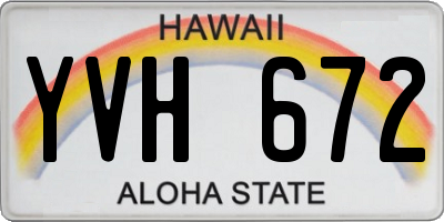 HI license plate YVH672