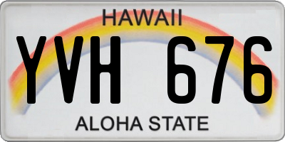 HI license plate YVH676