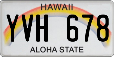 HI license plate YVH678