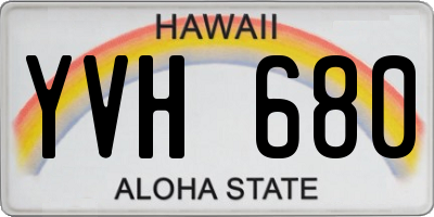 HI license plate YVH680