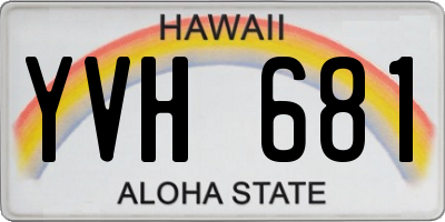 HI license plate YVH681