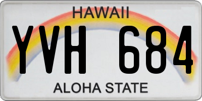 HI license plate YVH684