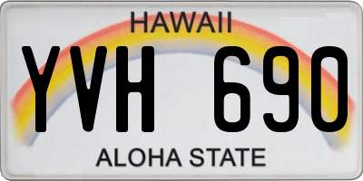 HI license plate YVH690
