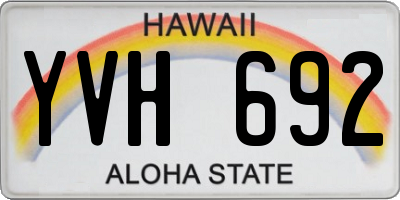 HI license plate YVH692