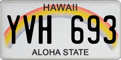 HI license plate YVH693
