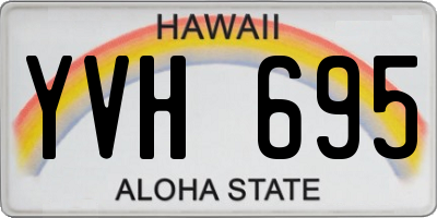 HI license plate YVH695