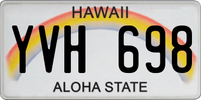 HI license plate YVH698