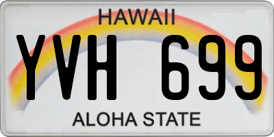 HI license plate YVH699