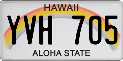 HI license plate YVH705