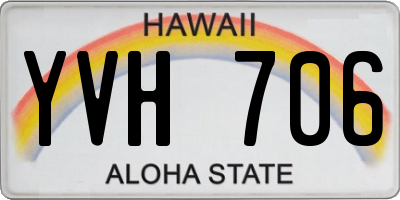 HI license plate YVH706