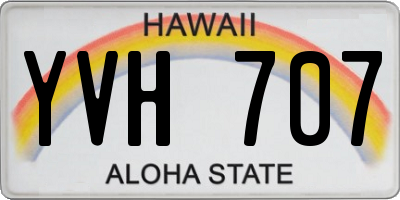 HI license plate YVH707