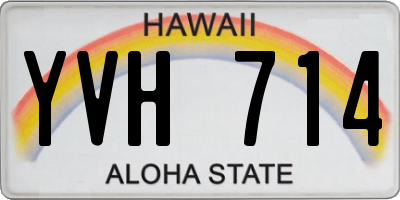 HI license plate YVH714