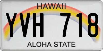 HI license plate YVH718