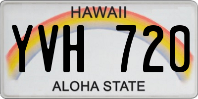 HI license plate YVH720